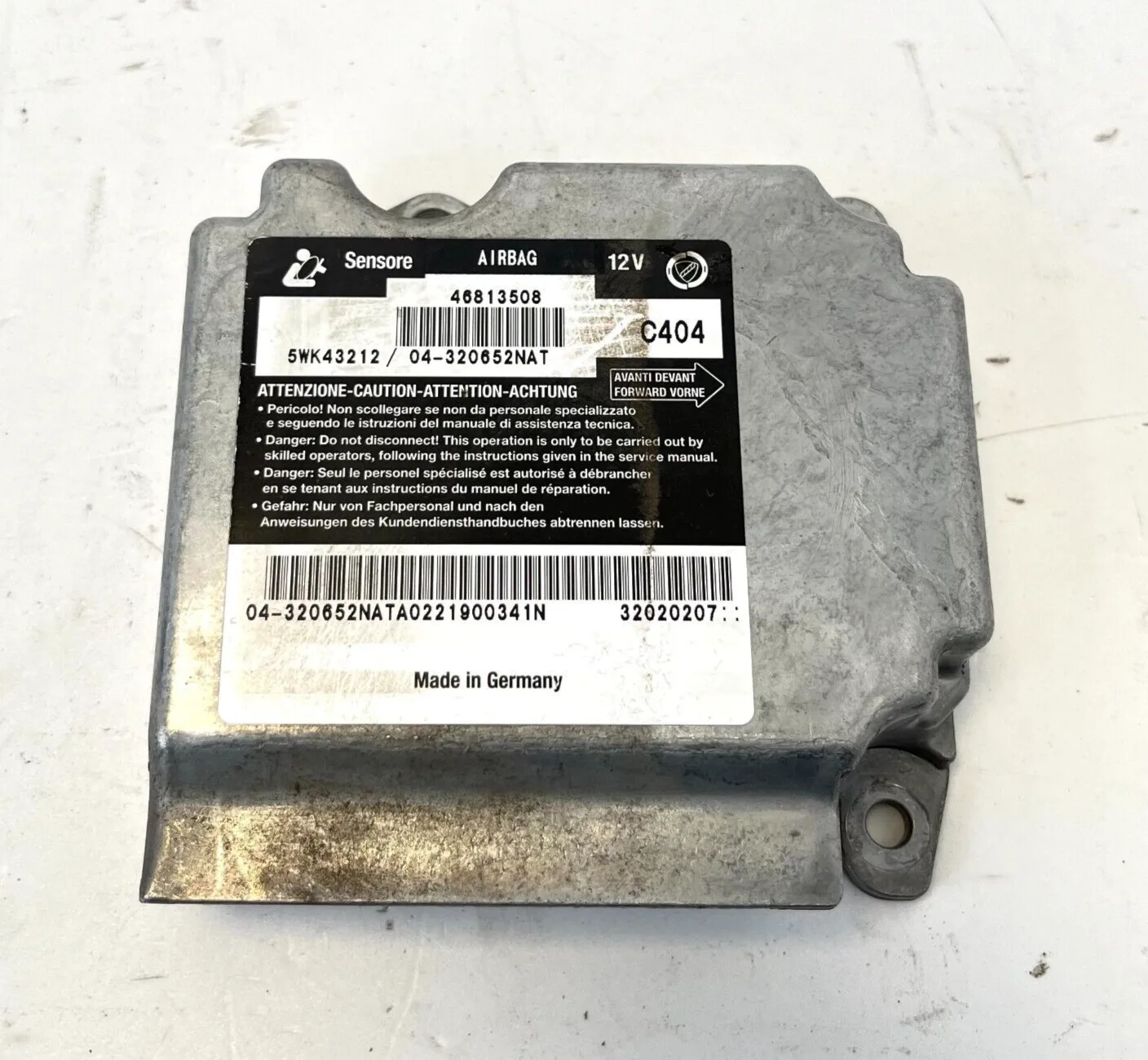 Centralina Airbag Fiat Multipla 1 Serie Gpower 1.6 Benzina Gpl 16V - 46813508